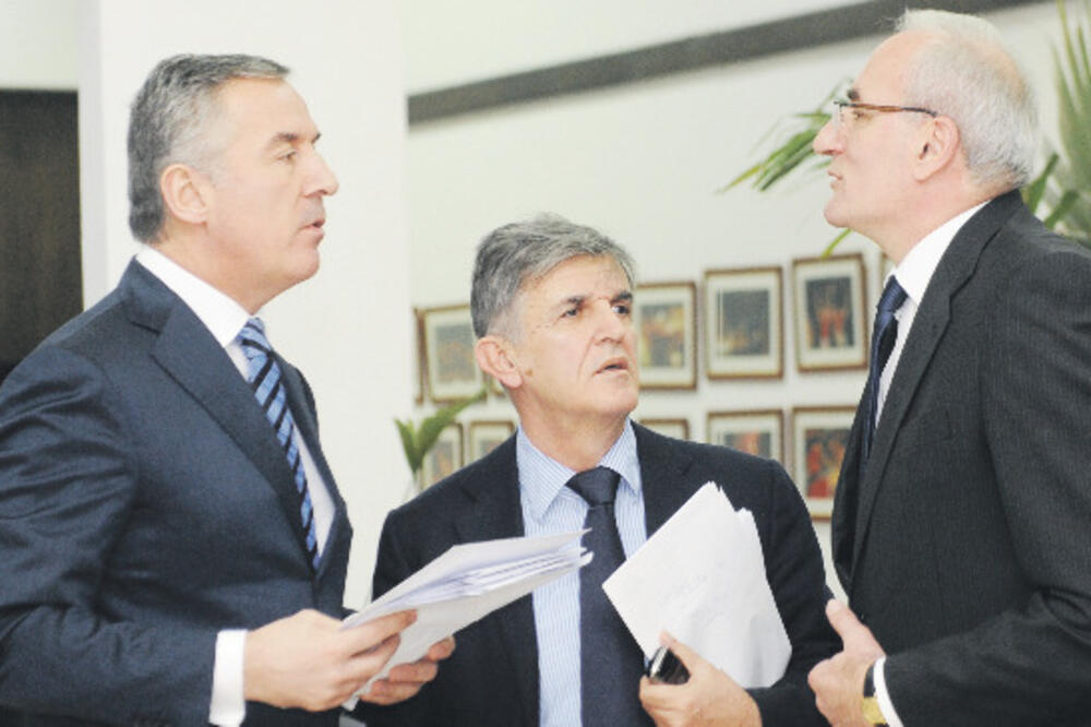 Milo Đukanović, Svetozar Marović, Tarzan Milošević, Foto: Boris Pejović
