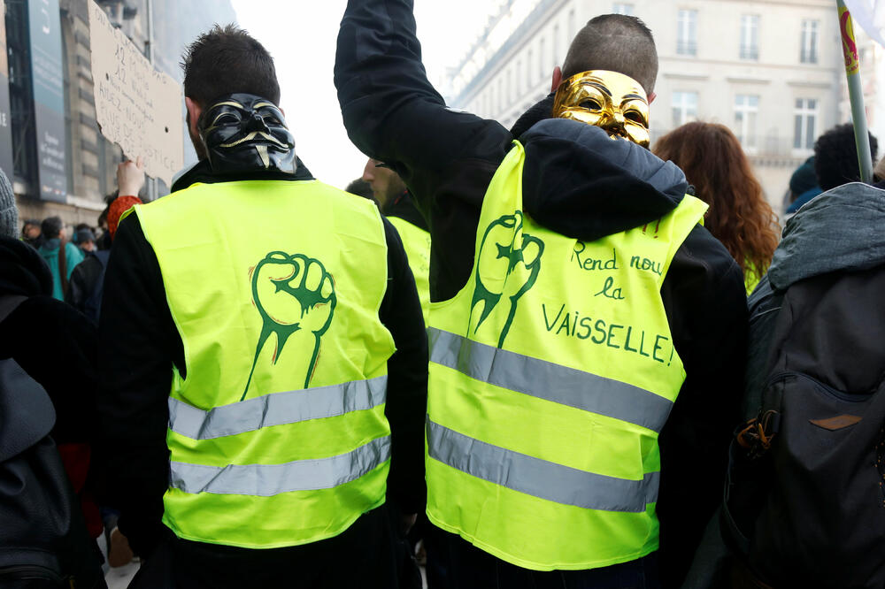 Sa jednog od protesta "Žutih prsluka", Foto: Reuters