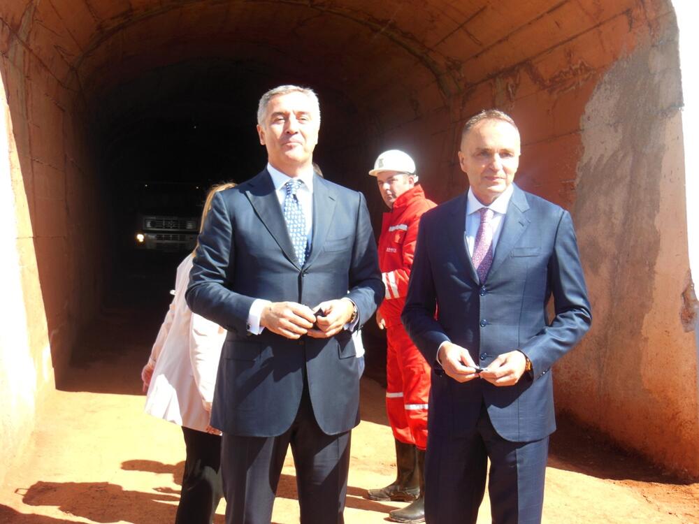 Otvaranje rudokopa Biočki stan, Milo Đukanović, Veselin Pejović