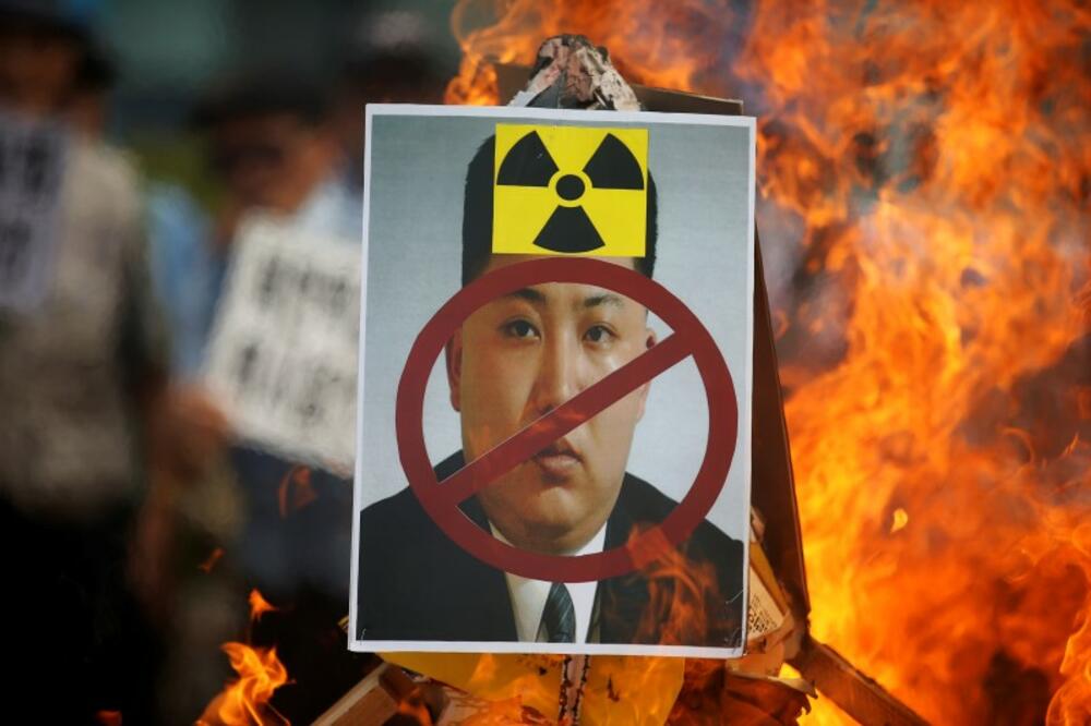 Protest protiv Kim Džong-Una, Južna Koreja, Foto: Reuters