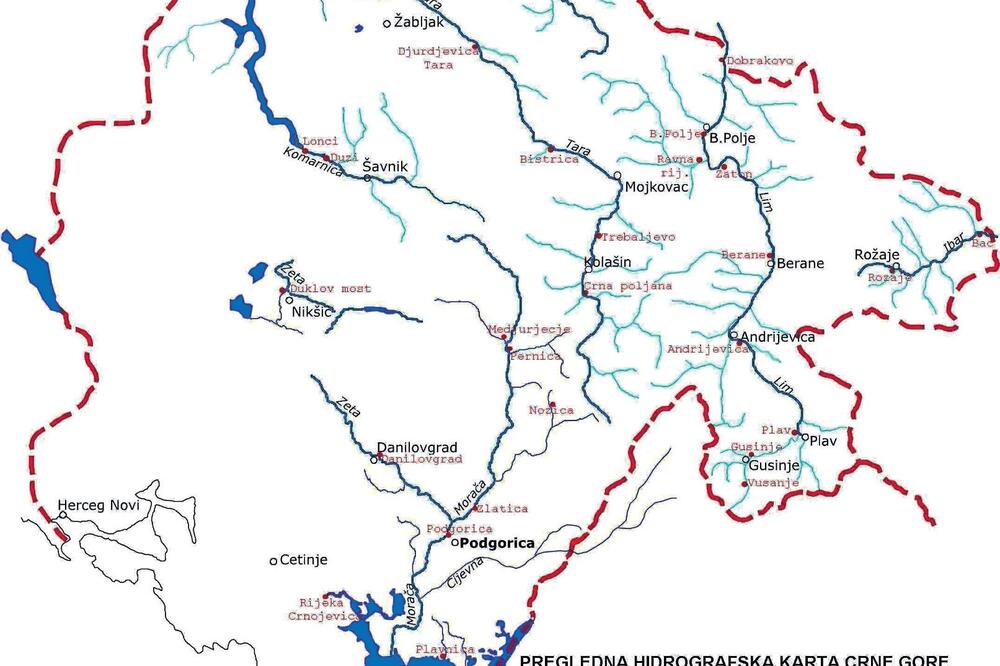 Hidrografska karta Crne Gore (Novine)