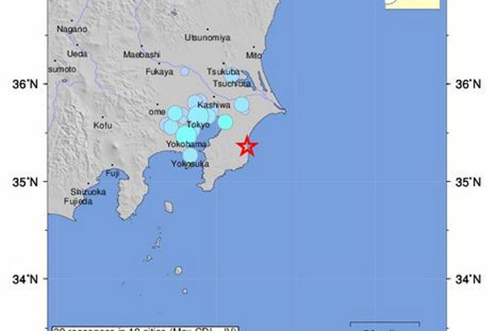 Japan, zemljotres, Foto: EPA/USGS