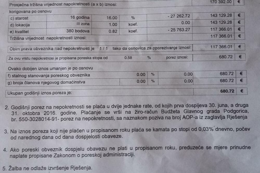 porez na nepokretnost, Foto: Privatna arhiva