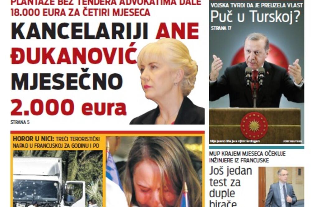 Naslovna 16.07., Foto: Vijesti