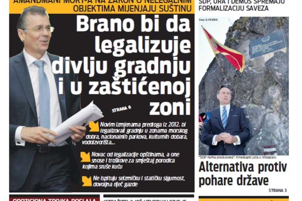 Naslovna 14. jul, Foto: Vijesti online