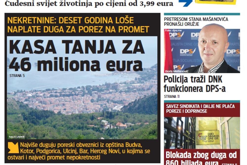 naslovna strana, Foto: Vijesti online