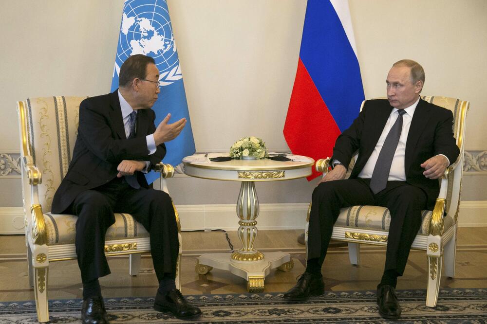 Ban Ki Mun i Vladimir Putin, Foto: Reuters