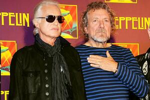 Pjevač Robert Plant i gitarista Džimi Pejdž na sudu
