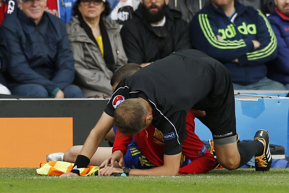 Alvaro Morata i sudija, Foto: Reuters