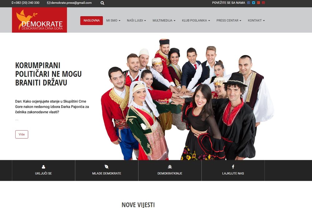 Demokratska Crna Gora, Foto: Printscreen