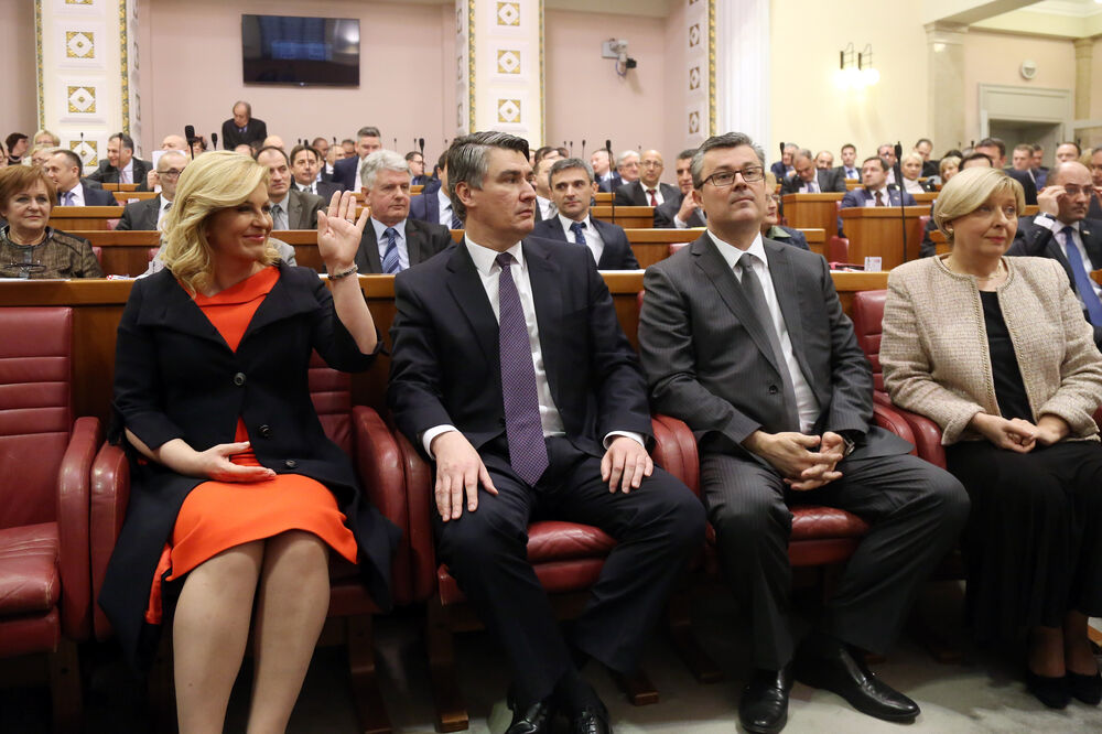 Kolinda Grabar Kitarović, Zoran Milanović, Tihomir Orešković, Foto: Betaphoto/HINA