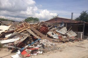Inspectors in action: Demolished buildings at Port Milena in Ulcinj