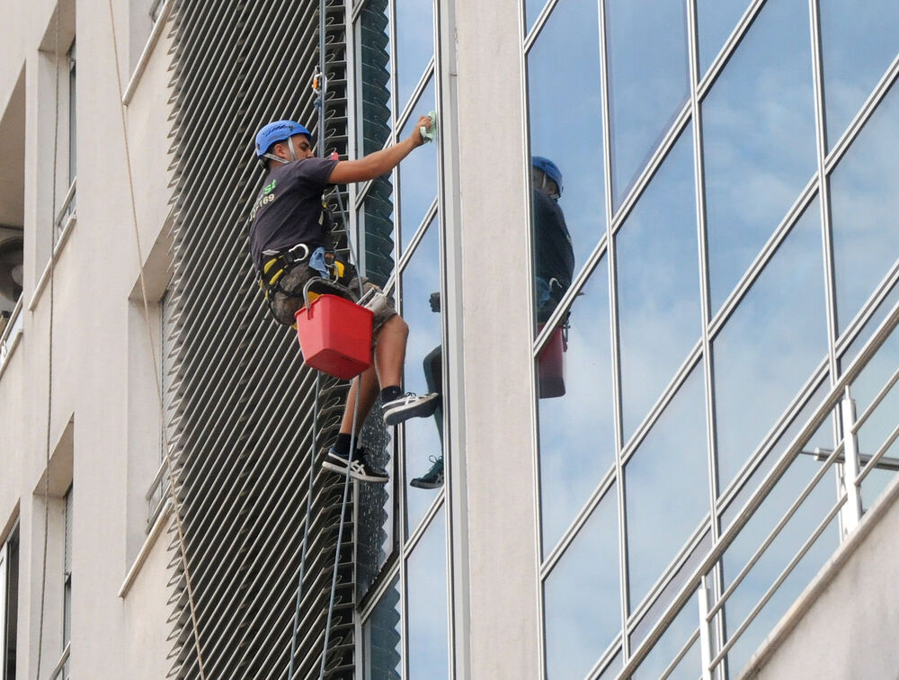 alpinisti, pranje prozora