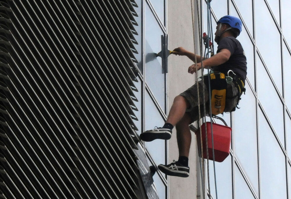 alpinisti, pranje prozora