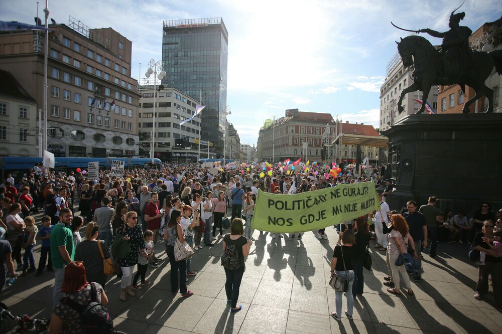 protest, Zagreb, Foto: Beta-AP