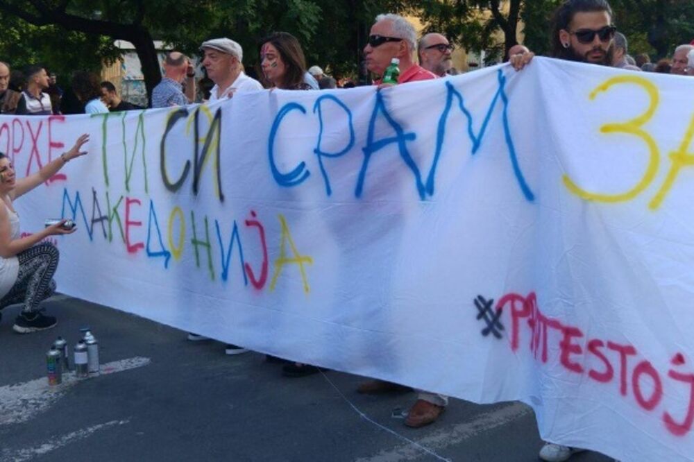 Makedonija, protest, Foto: Twitter