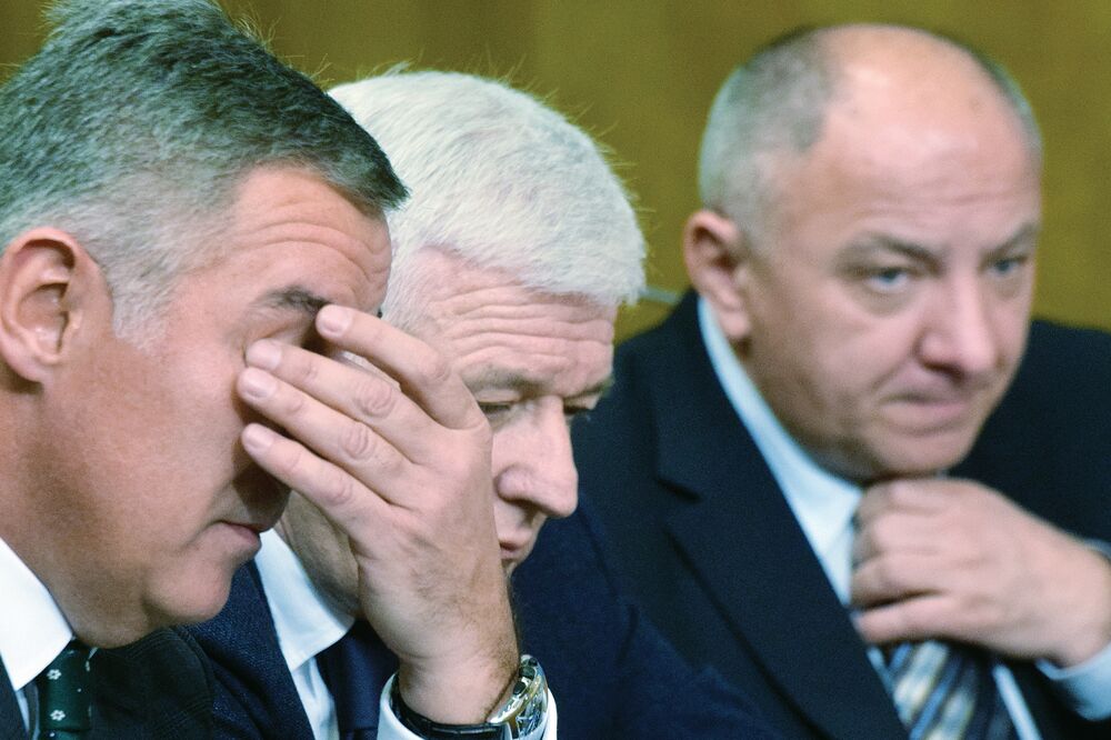 Milo Đukanović, Duško Marković, Vujica Lazović, Foto: Boris Pejović