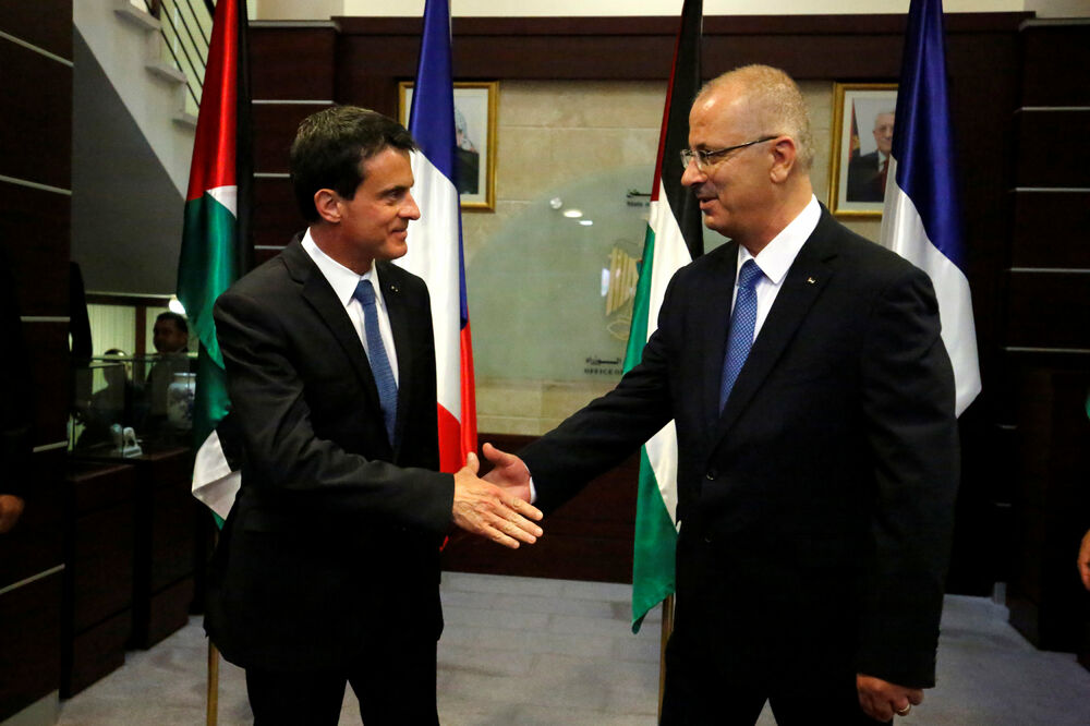 Manuel Vals, Rami Hamdalah, Foto: Reuters