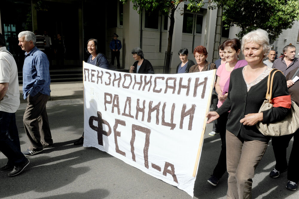 radnici Kapa protesti, Foto: Savo Prelević