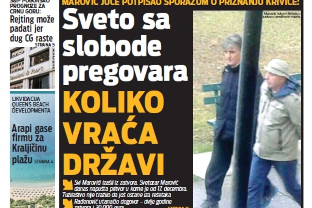 naslovna strana, Foto: Vijesti online