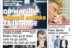 U današnjim Vijestima čitajte: Od mafije uzimali snimke za...