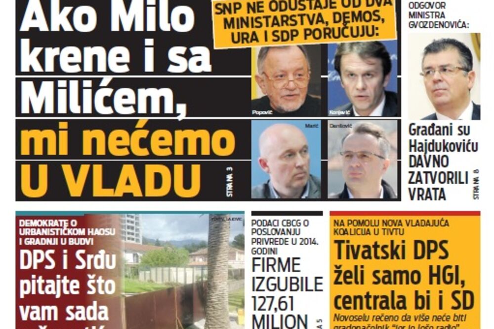 naslovna strana, Foto: Vijesti online