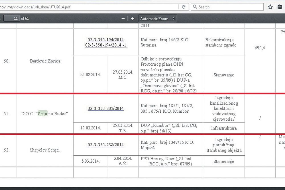 Herceg Novi opština sajt, Foto: Printscreen