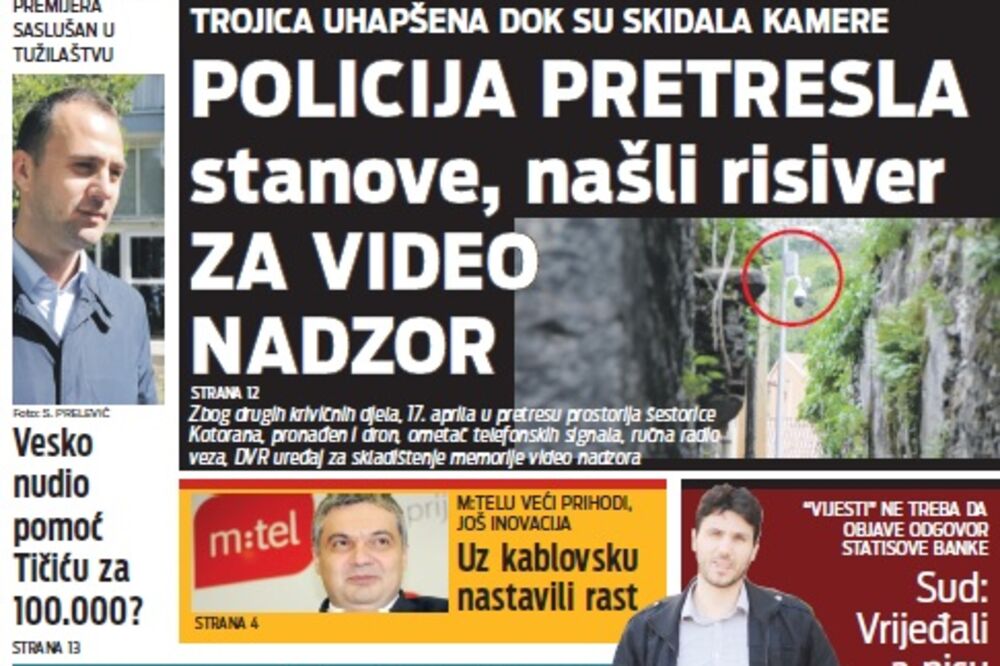 Naslovna 26.4., Foto: Vijesti online