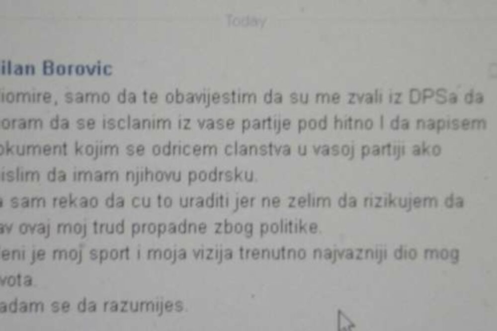 Milan Borović Fejsbuk prepiska