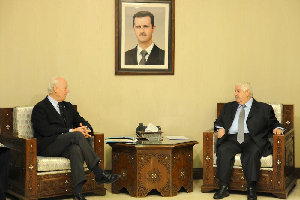 Stafan de Mistura, Valid al Mualem, Foto: Reuters