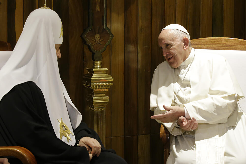 Patrijarh Kiril, papa Franjo, Foto: Beta-AP