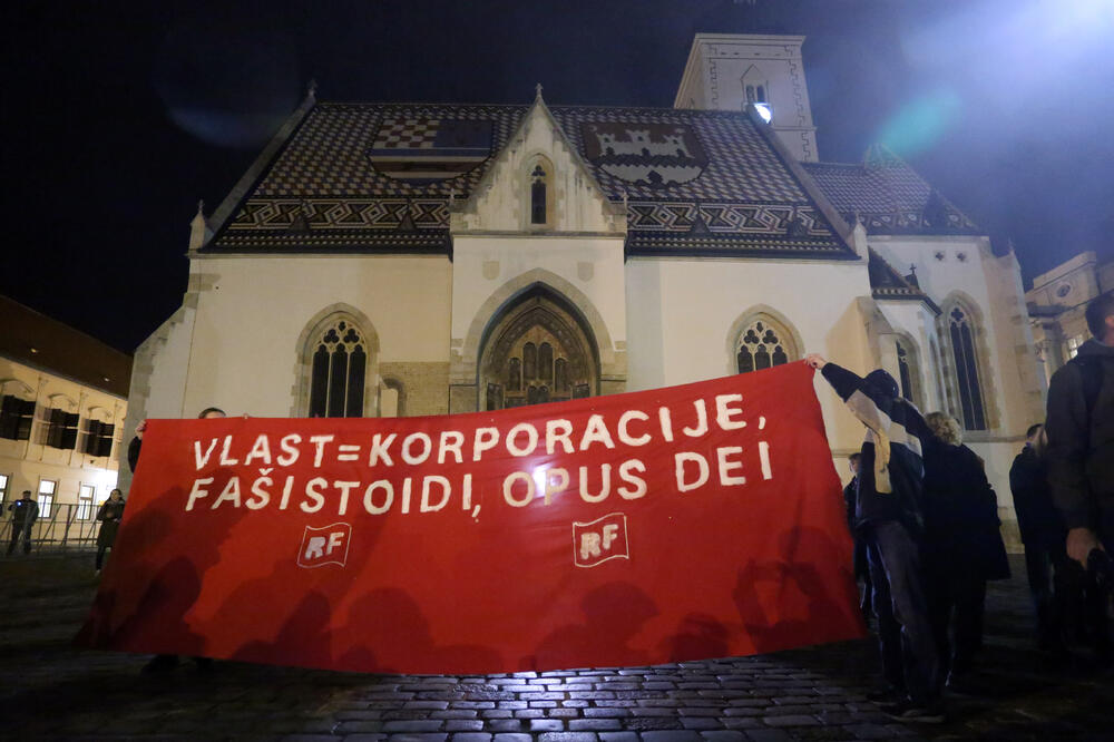 Zagreb, protest, Foto: Beta-AP