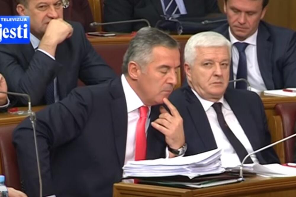 Milo Đukanović, Duško Marković, Skupština, Foto: Screenshot(TvVijesti)
