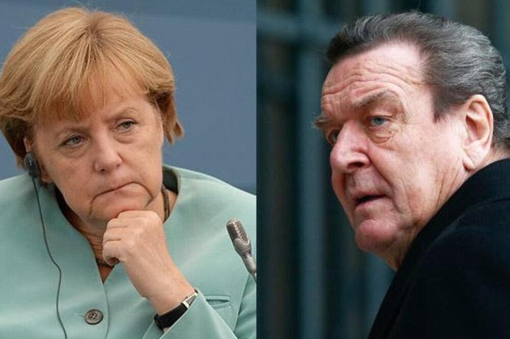 Gerhrad Šreder, Angela Merkel, Foto: Twitter
