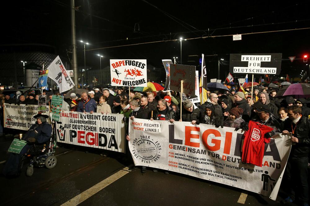 protest protiv izbjeglica Lajpcig, Foto: Reuters