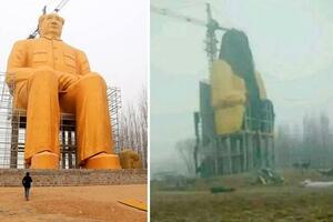 Srušen zlatni spomenik Mao Cedunga