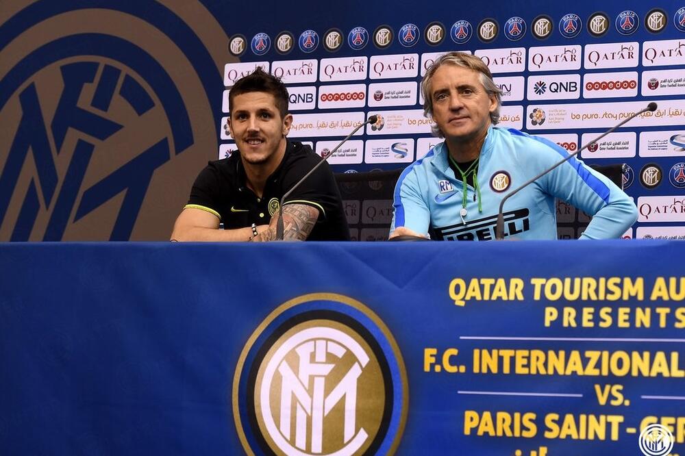 Stevan Jovetić, Roberto Manćini, Foto: Inter.it