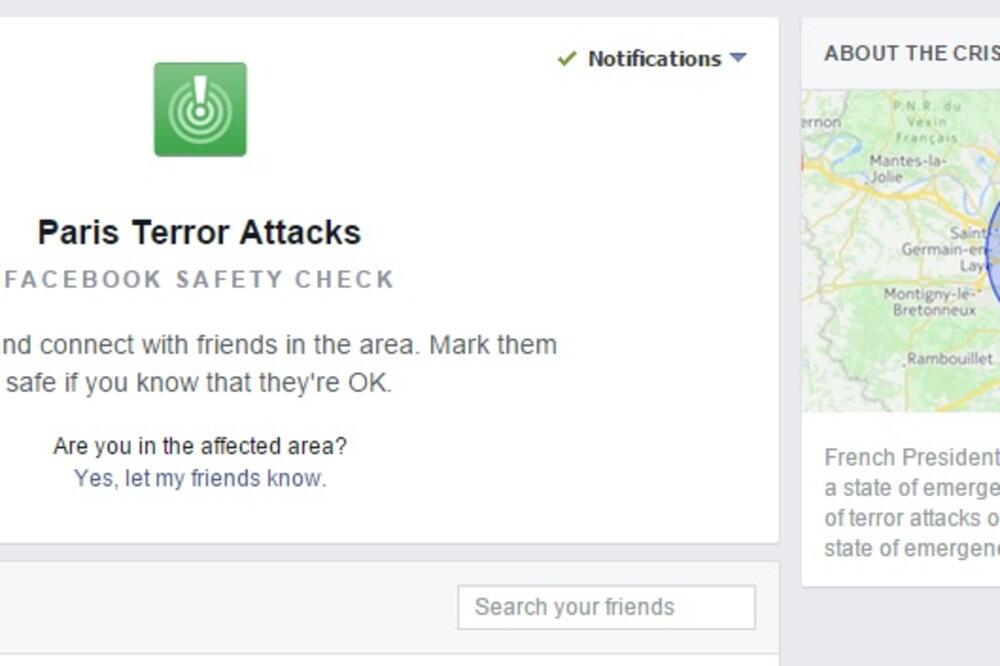 Facebook Safety Check Paris, Foto: Screenshot (Facebook)