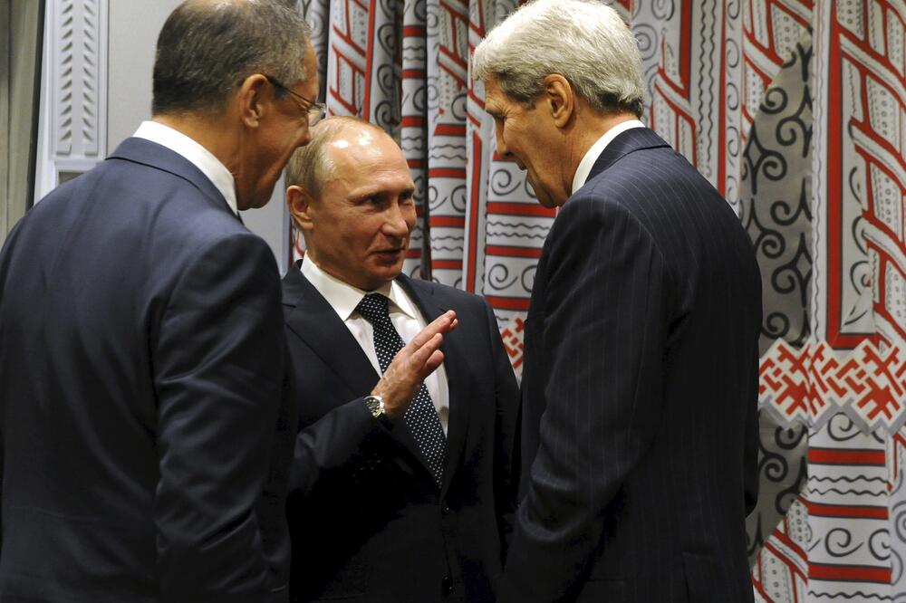 Džon Keri, Vladimir Putin, Sergej Lavrov, Foto: Reuters