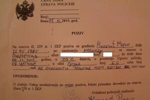 Milačić poručio policiji: Neću doći, ako želite da nešto čujete,...
