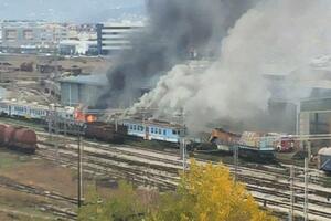 Izgorio vagon na Željezničkoj stanici