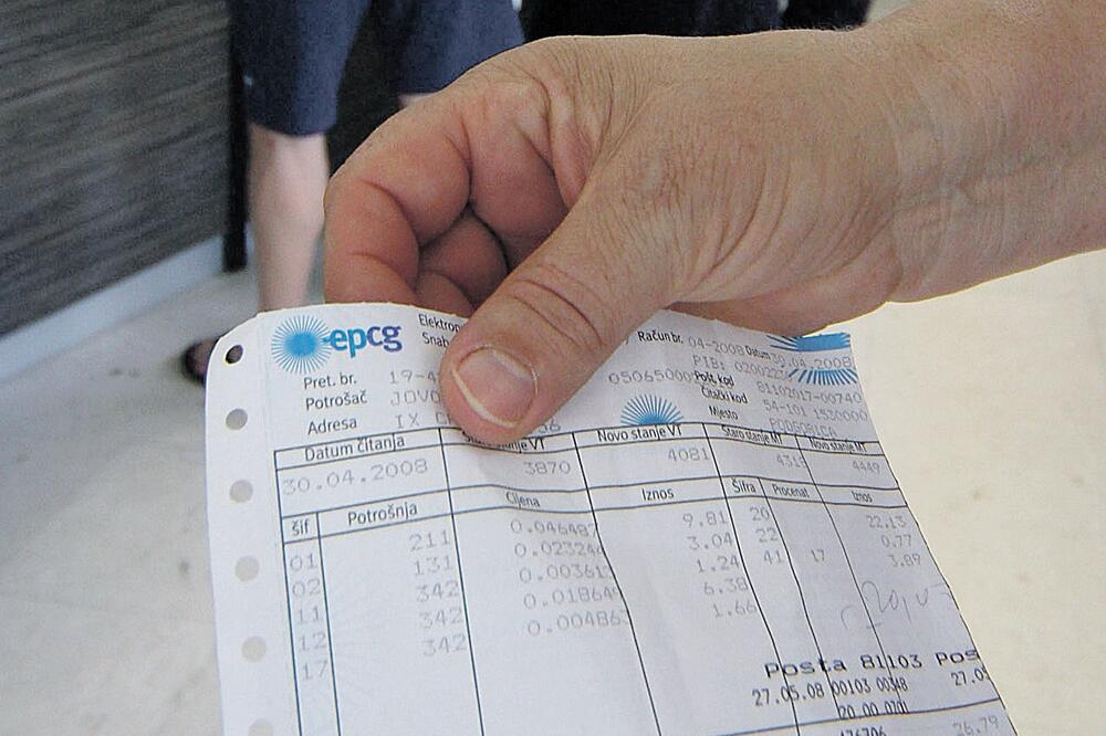 Račun, struja, Foto: Arhiva "Vijesti"