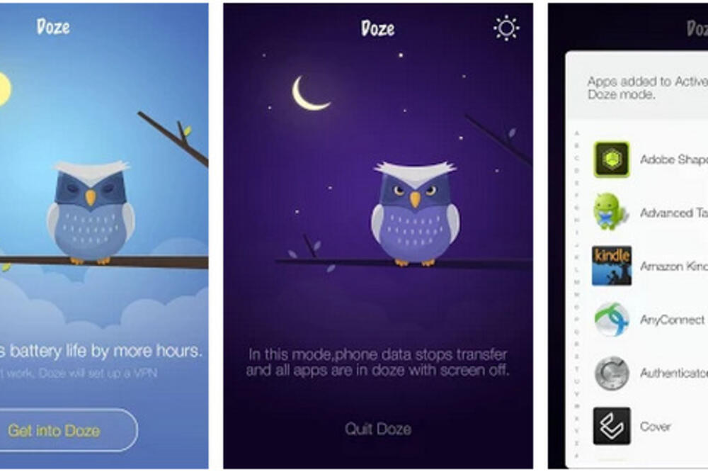 Doze aplikacija, Foto: Screenshot
