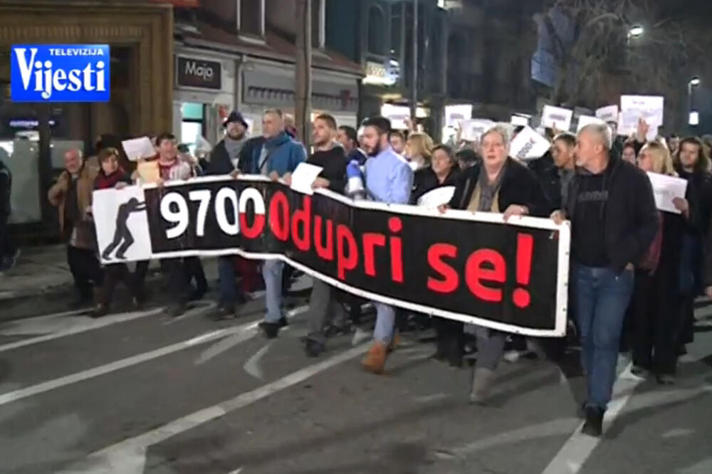 Sa prvog protesta, Foto: Screenshot/TV Vijesti