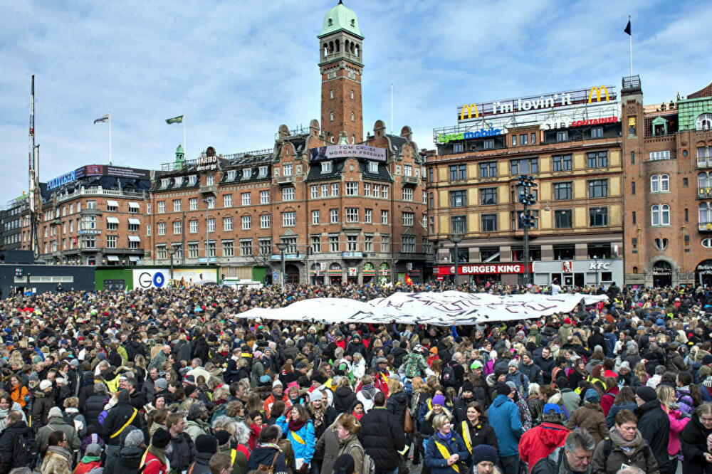 Danska, protest, Foto: Sputniknews.com
