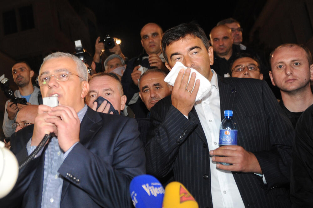 DF protesti, Nebojša Medojević, Andrija Mandić, Foto: Savo Prelević