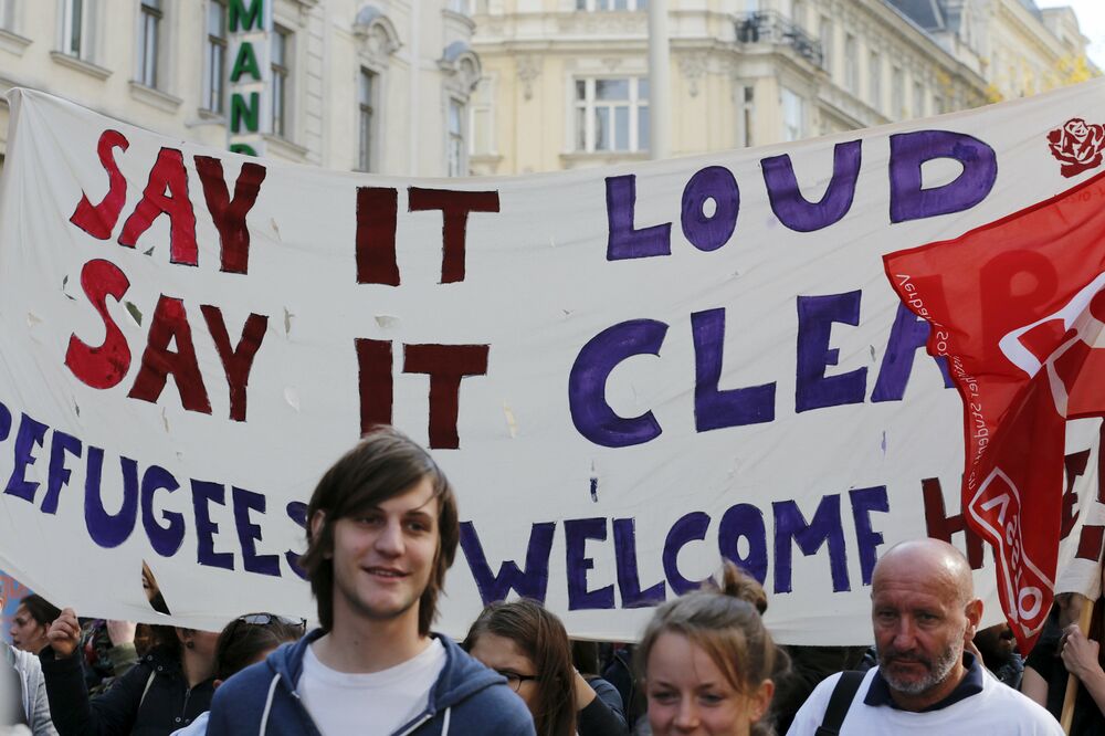 beč protest za izbjeglice, Foto: Reuters