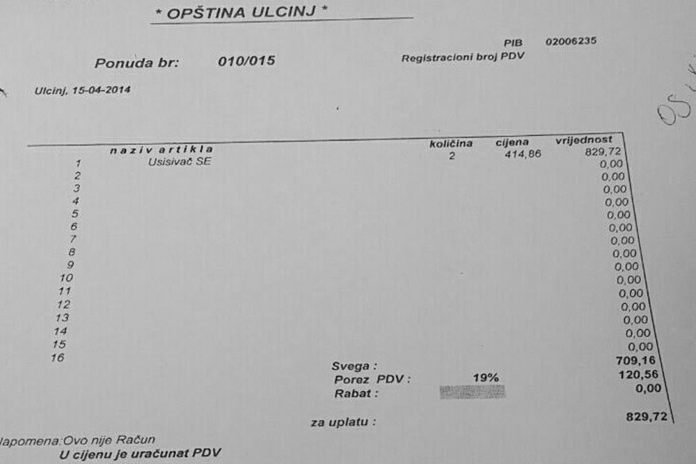 Ulcinj usisivači (Novina), Foto: Lajm.me