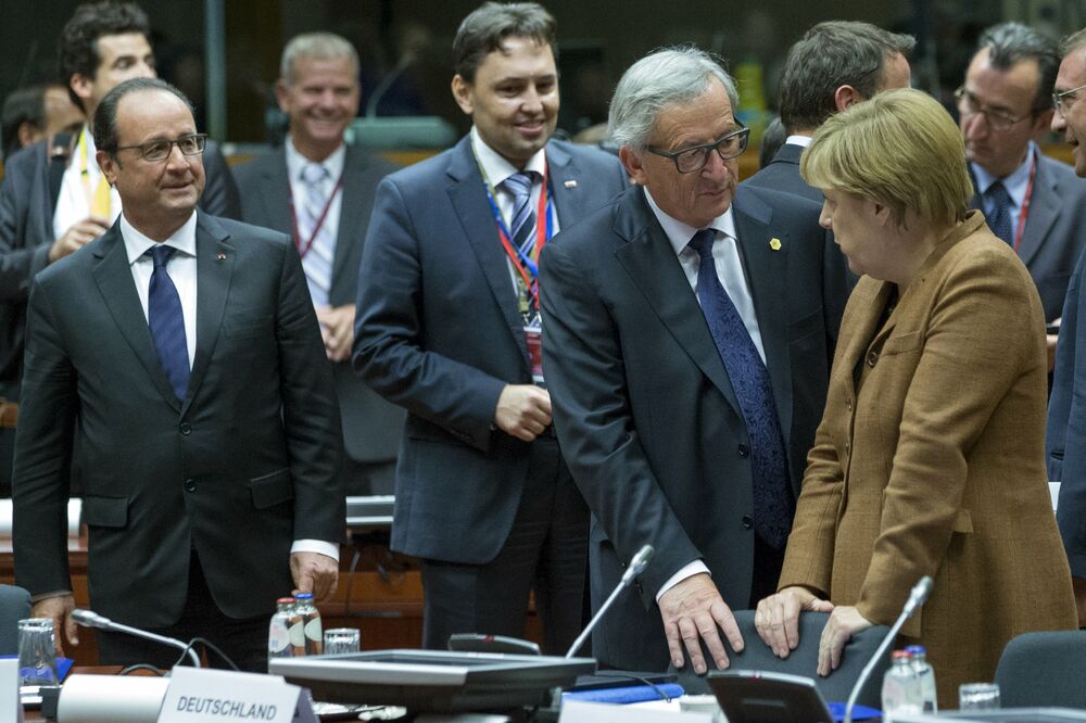 Žan Klod Junker, Fransoa Oland, Angela Merkel, Foto: Reuters