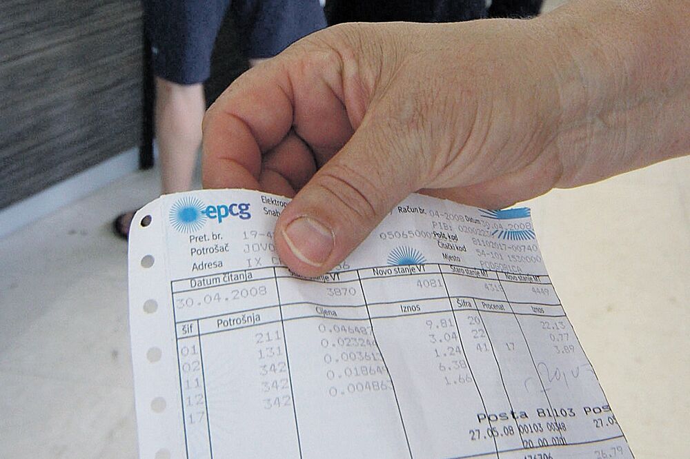 Račun, struja, Foto: Arhiva "Vijesti"